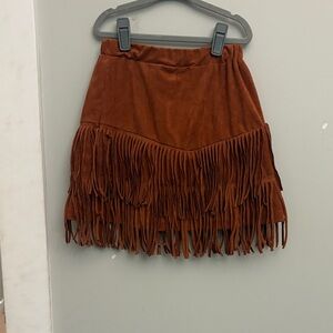 Brown Fringe Skirt